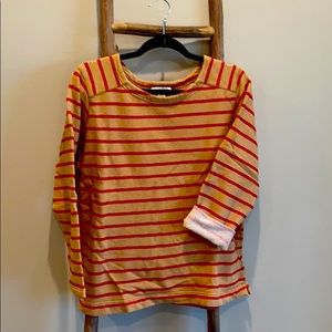 Coldwater Creek Terry Red Stripe Sweatshirt